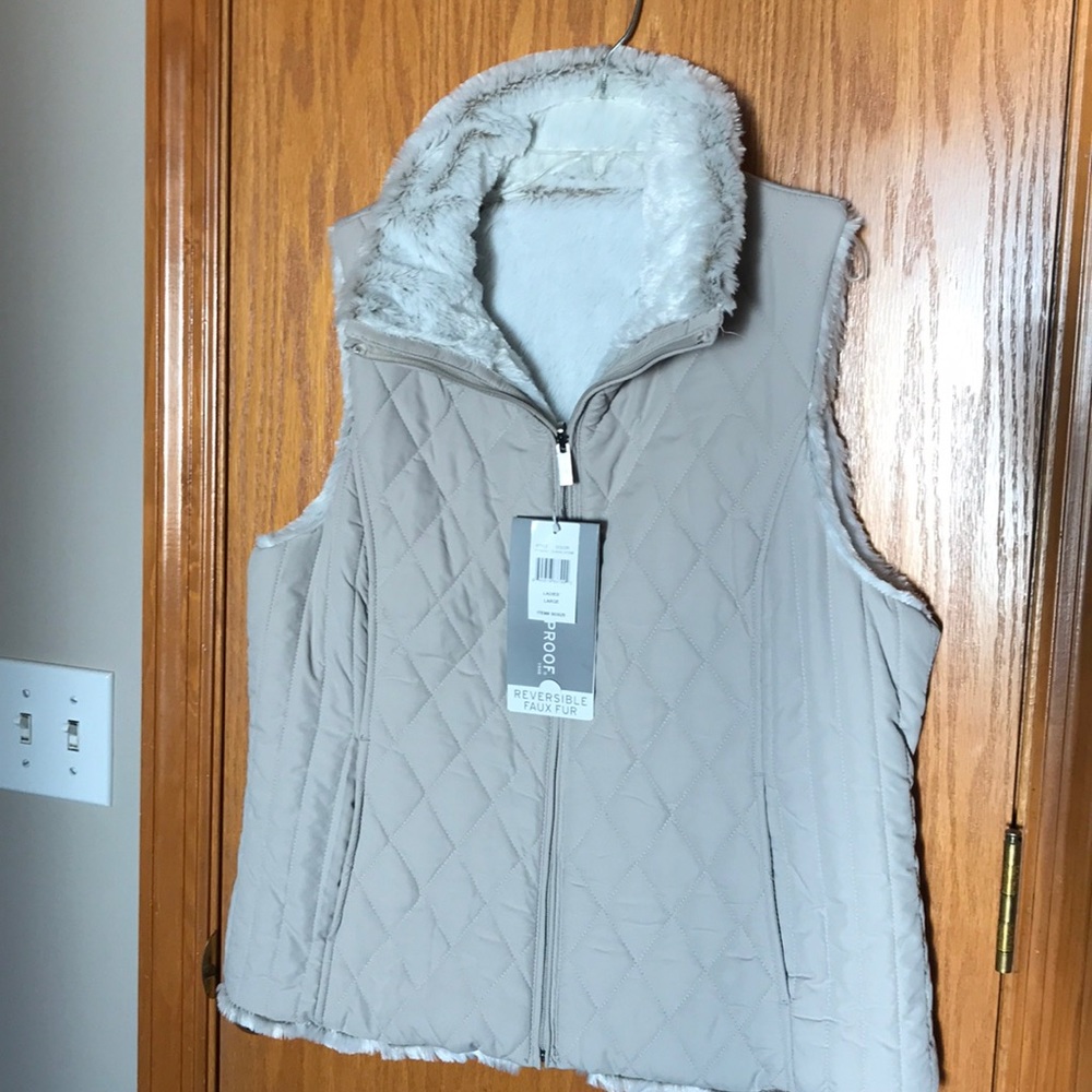 Weatherproof 1948 reversible faux fur vest